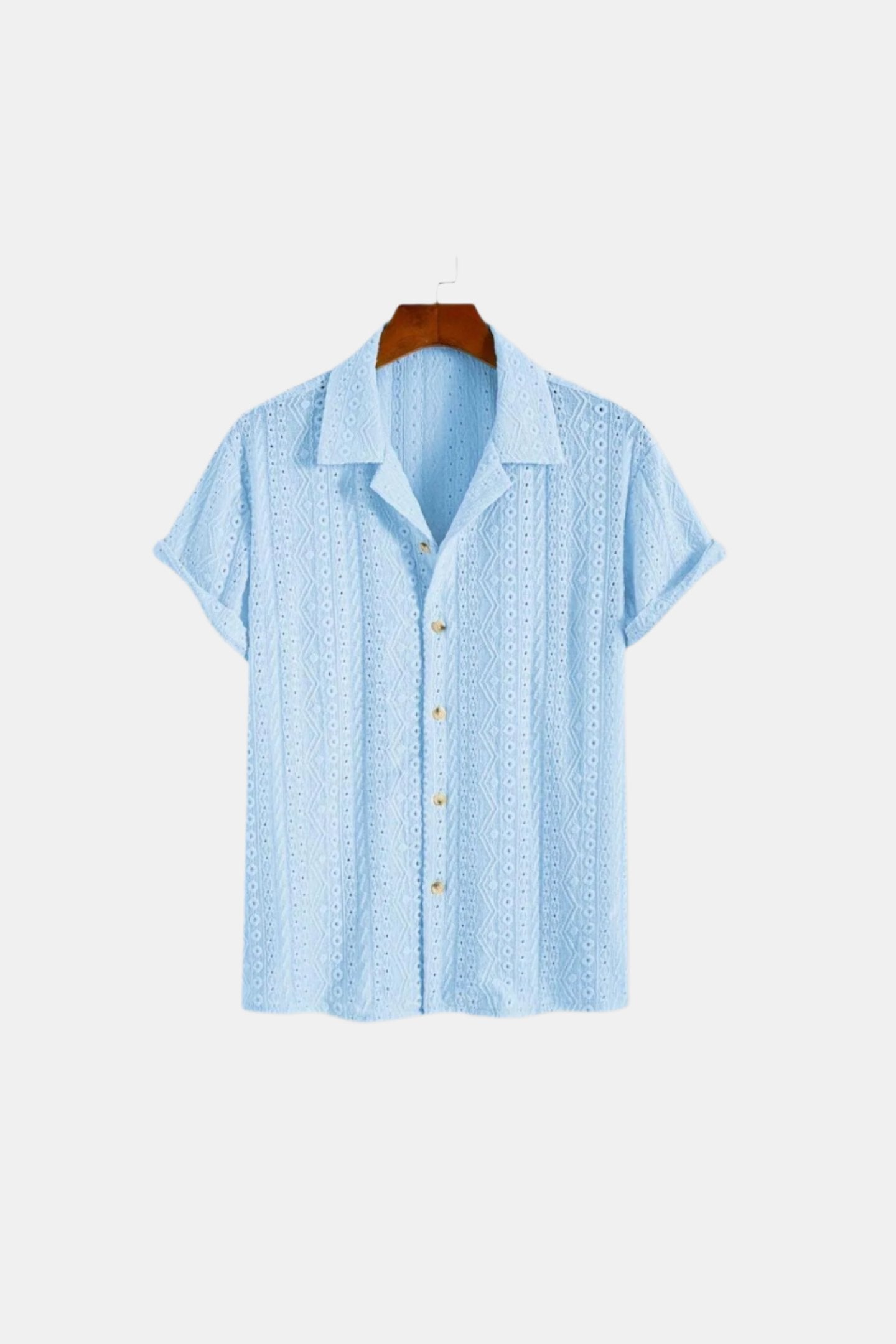 Patterned Classic Knitted Elegant Summer Polo Shirt