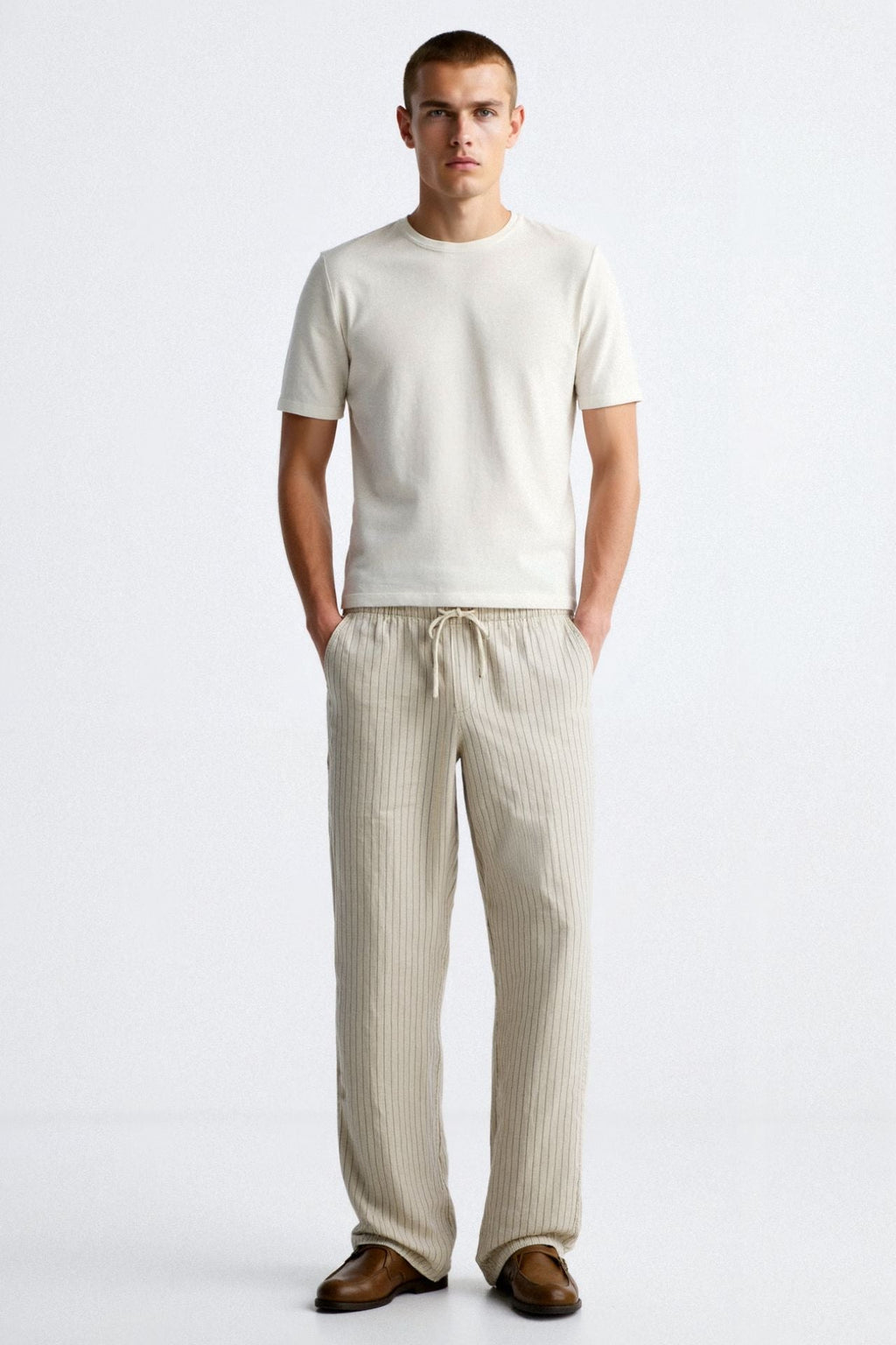 Breathable Solid Drawstring Linen Pants