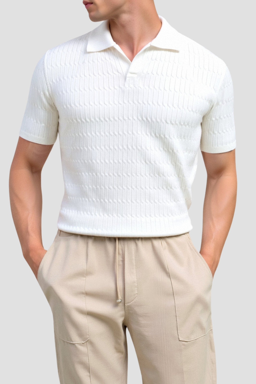 Lapel Knitted Polo T-Shirt