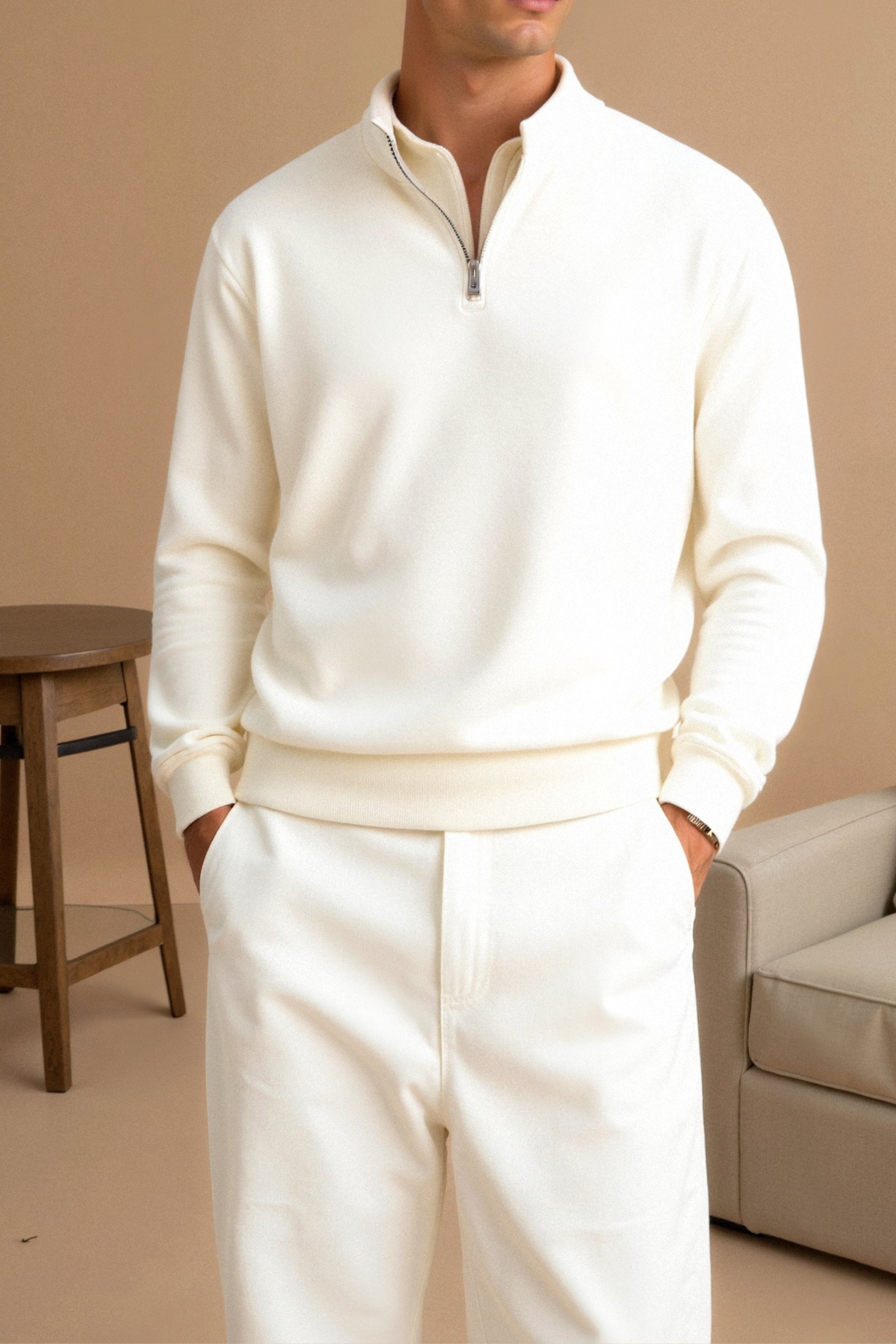 Casual Quater Zip Hoodie