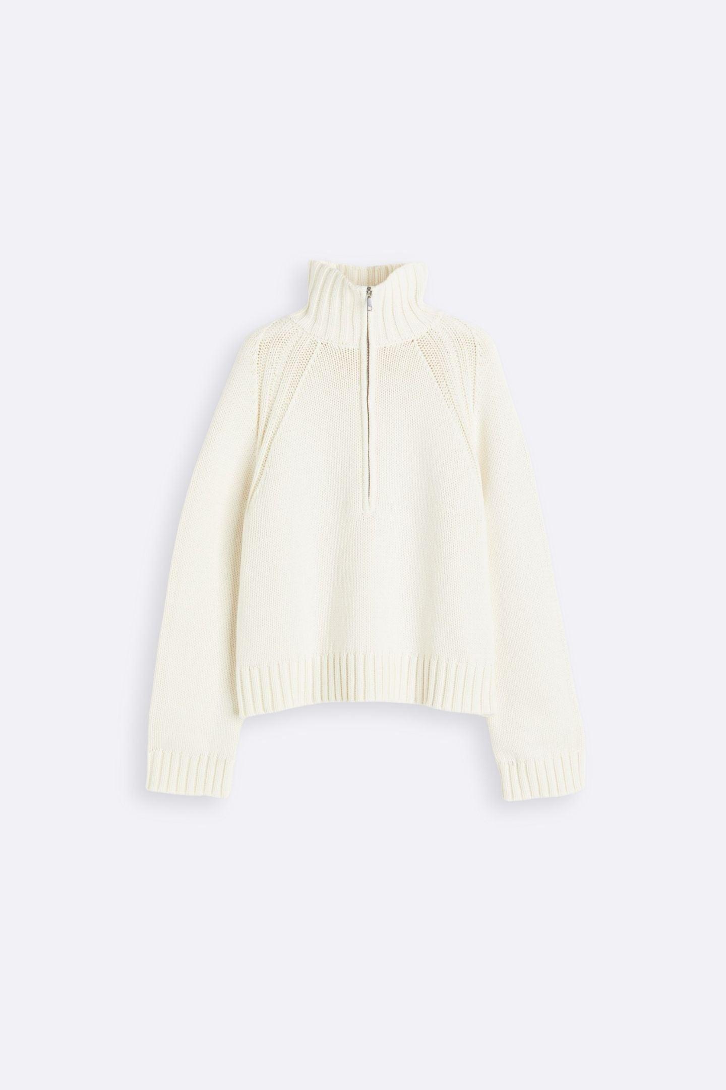 Half-Zip Neck Oversized Sweater