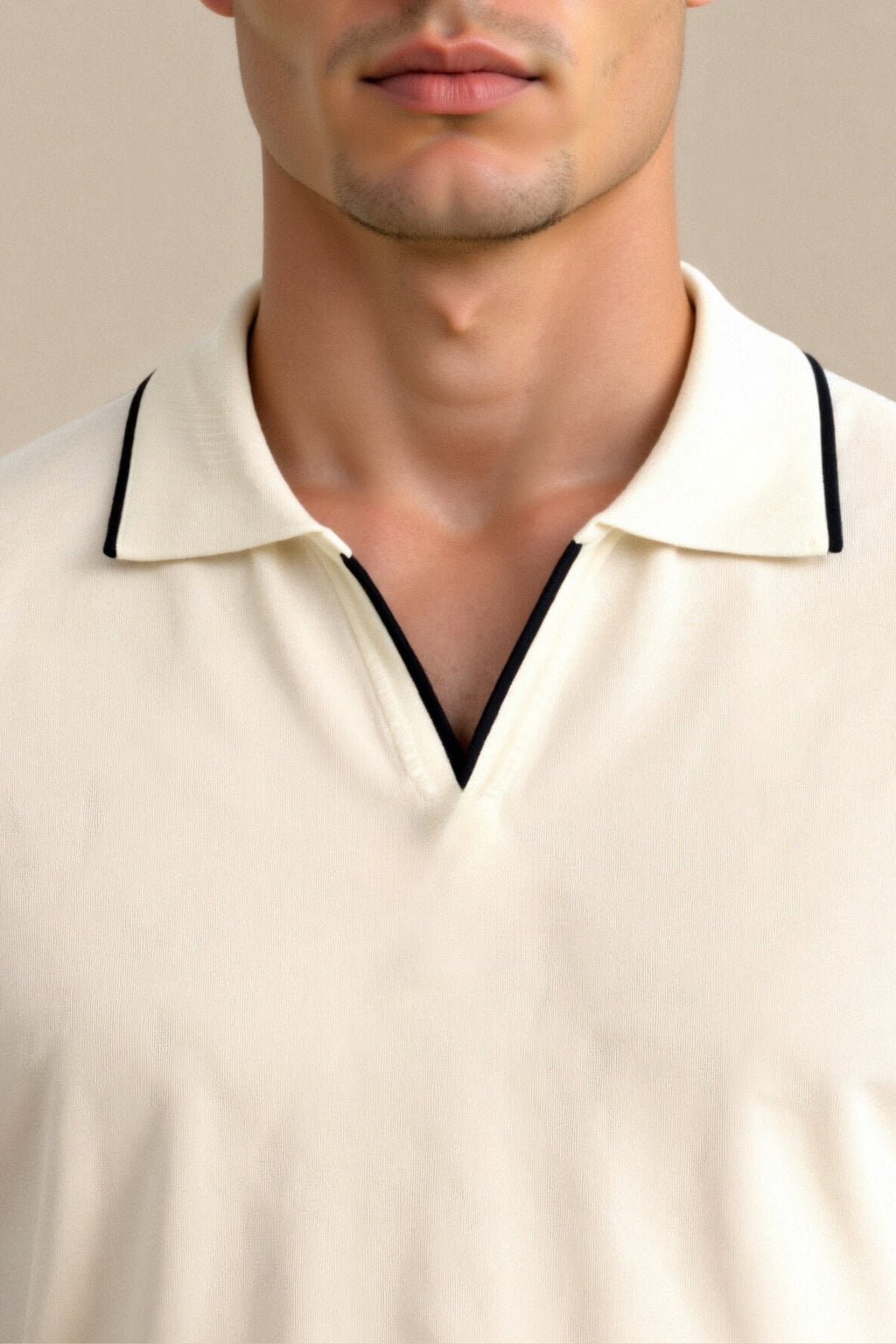 Contrast Slim Fitted Elegant Summer Sleeveless Polo T-Shirt