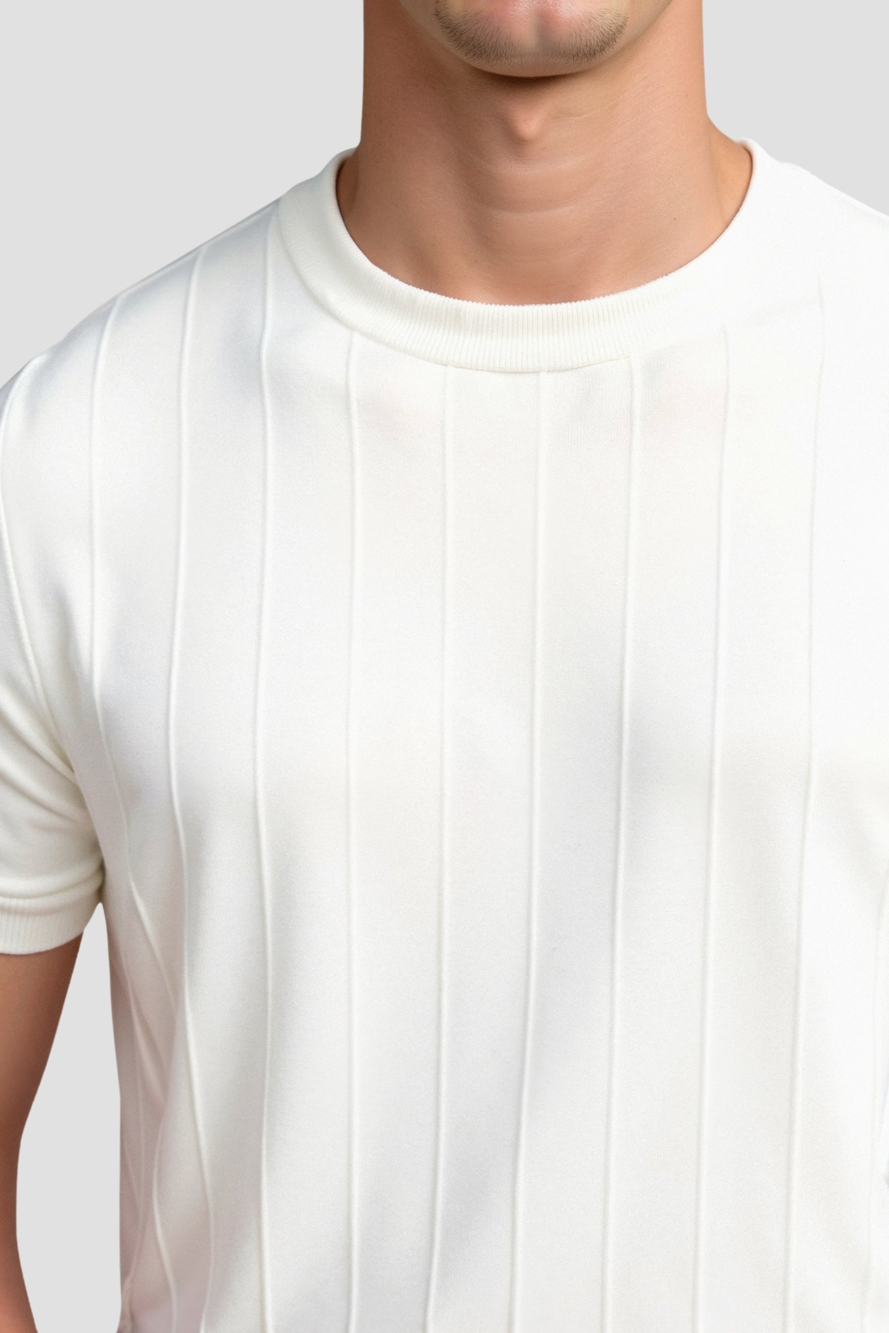 Classic Heavy O-Neck Striped T-Shirt