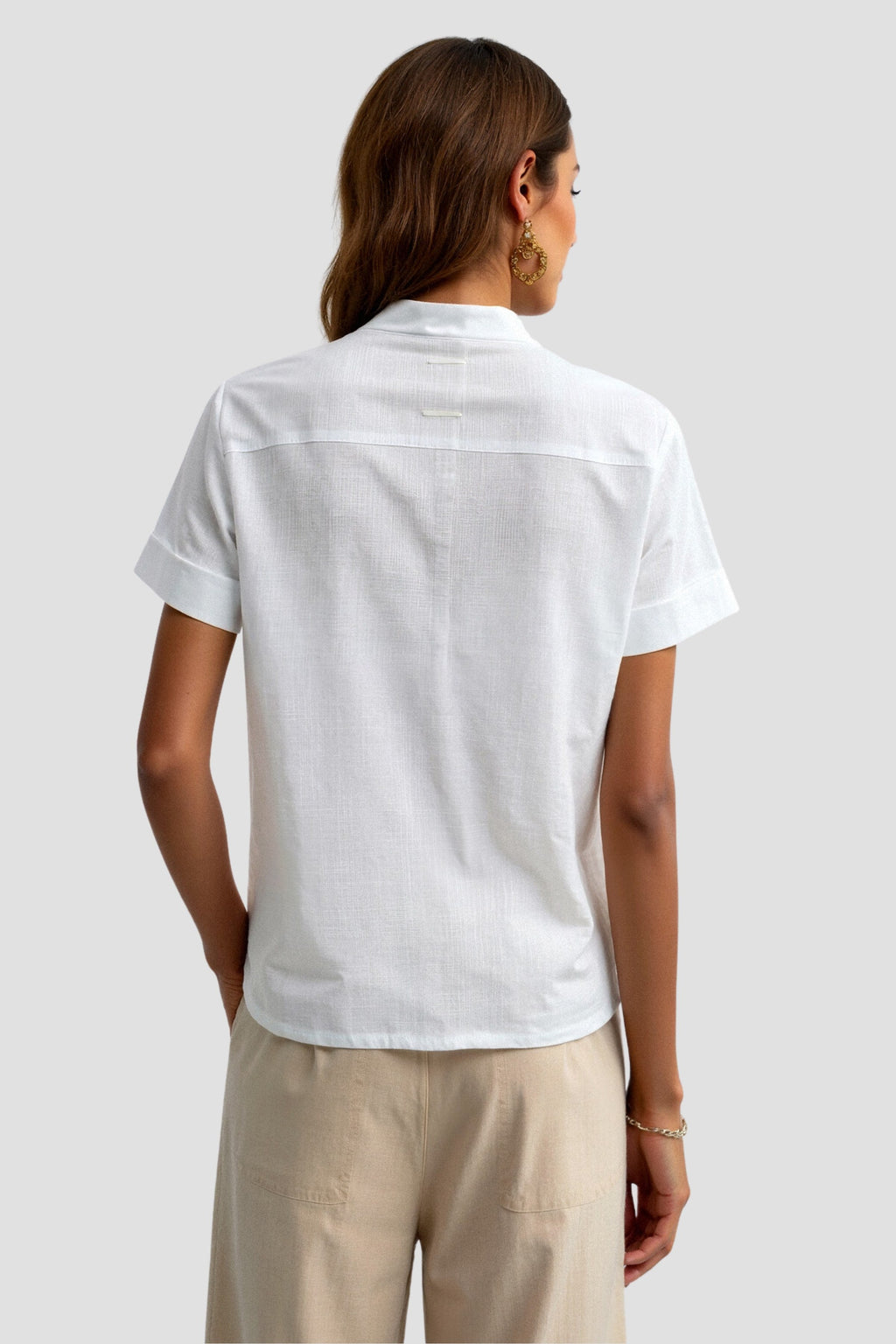 Short Sleeve Solid Button Front Shirt