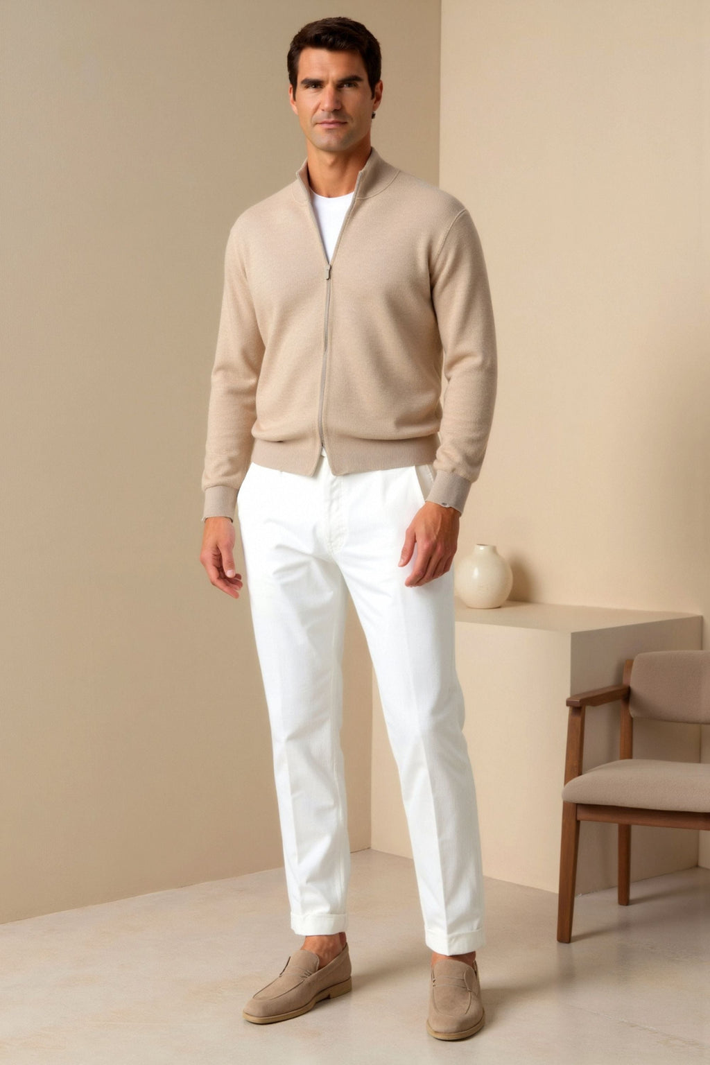Smart Luxury Regular Fit Chino Ankle Pants