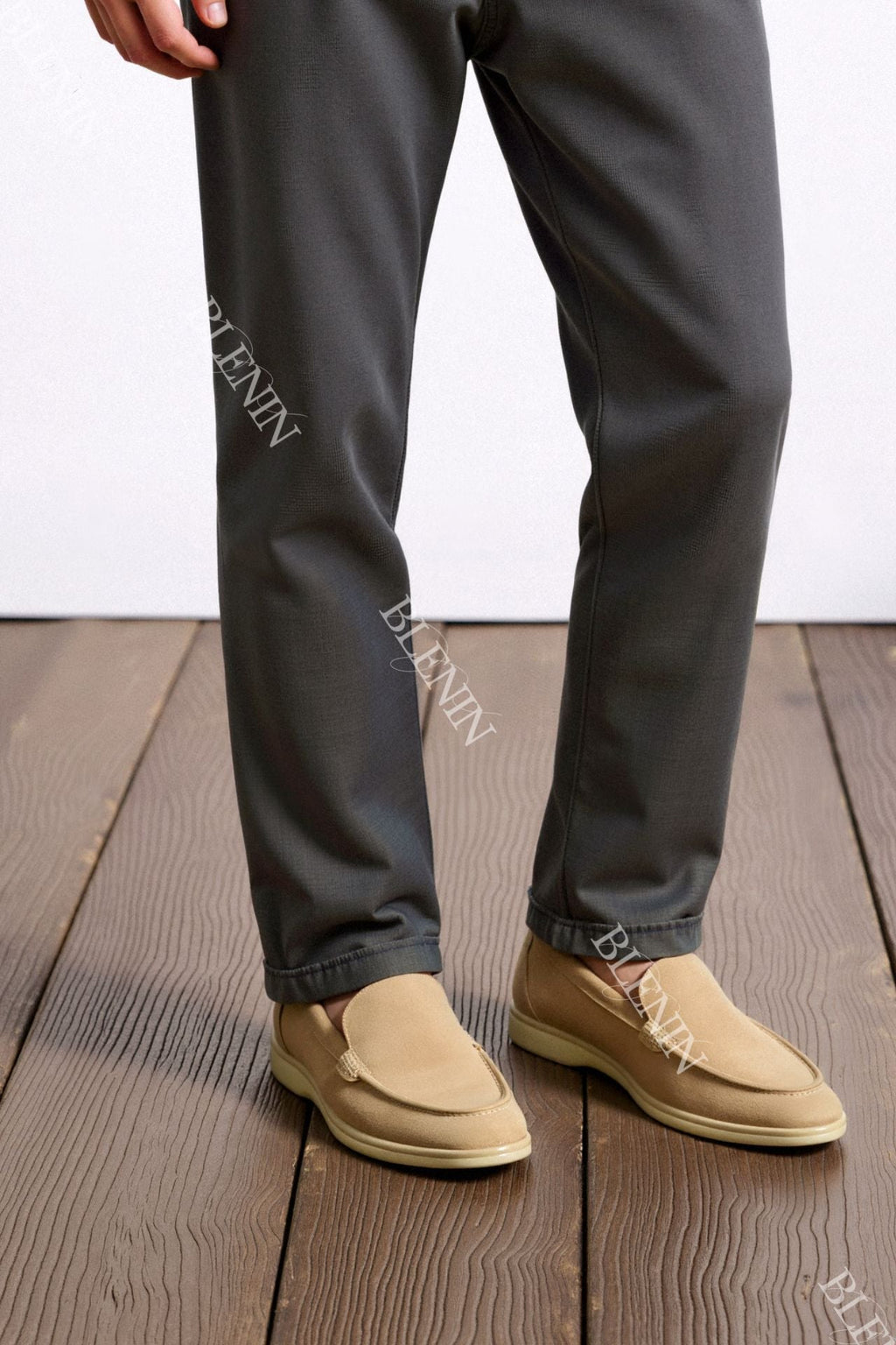 Classic Men's Clean Suede Loafers