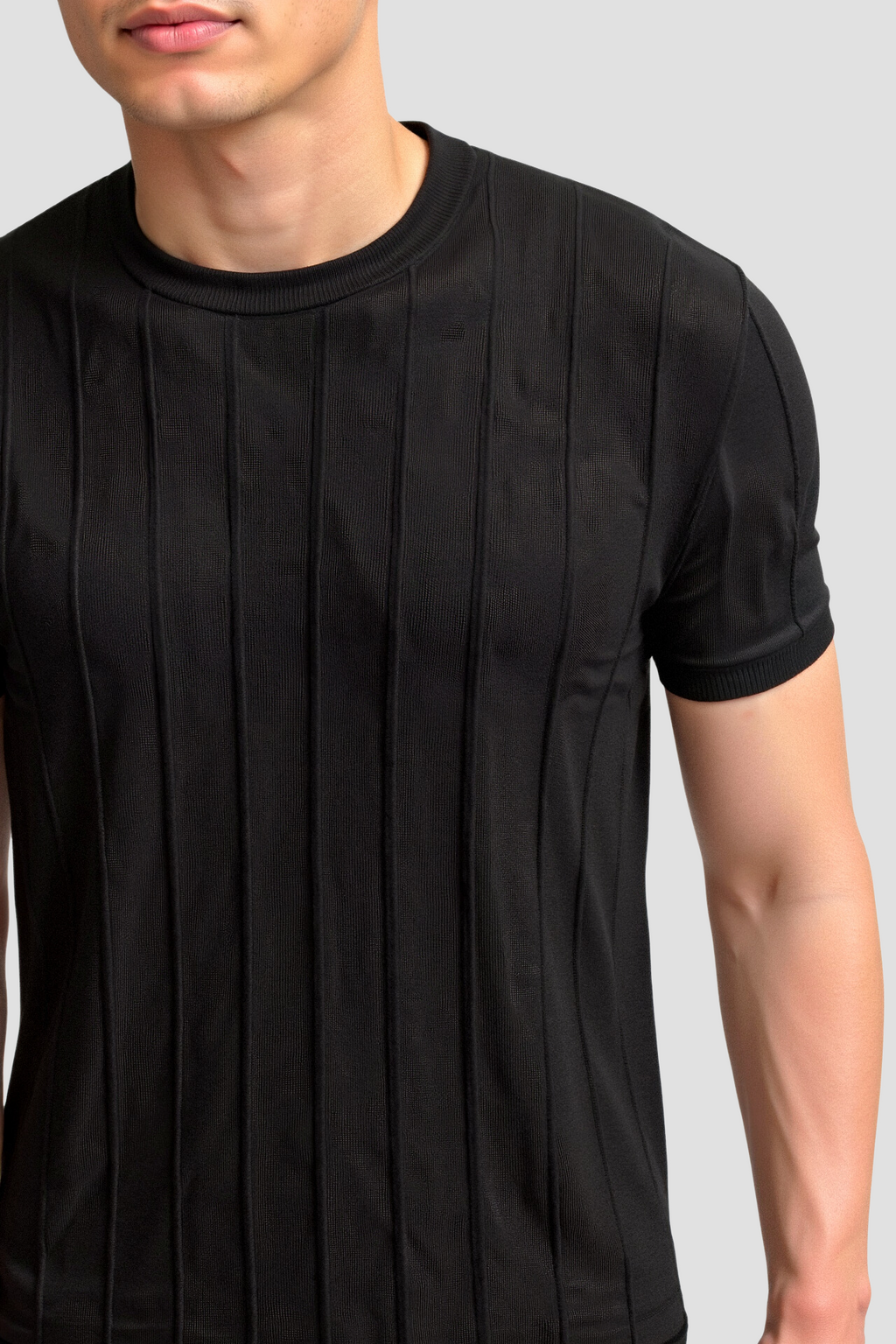 Classic Heavy O-Neck Striped T-Shirt