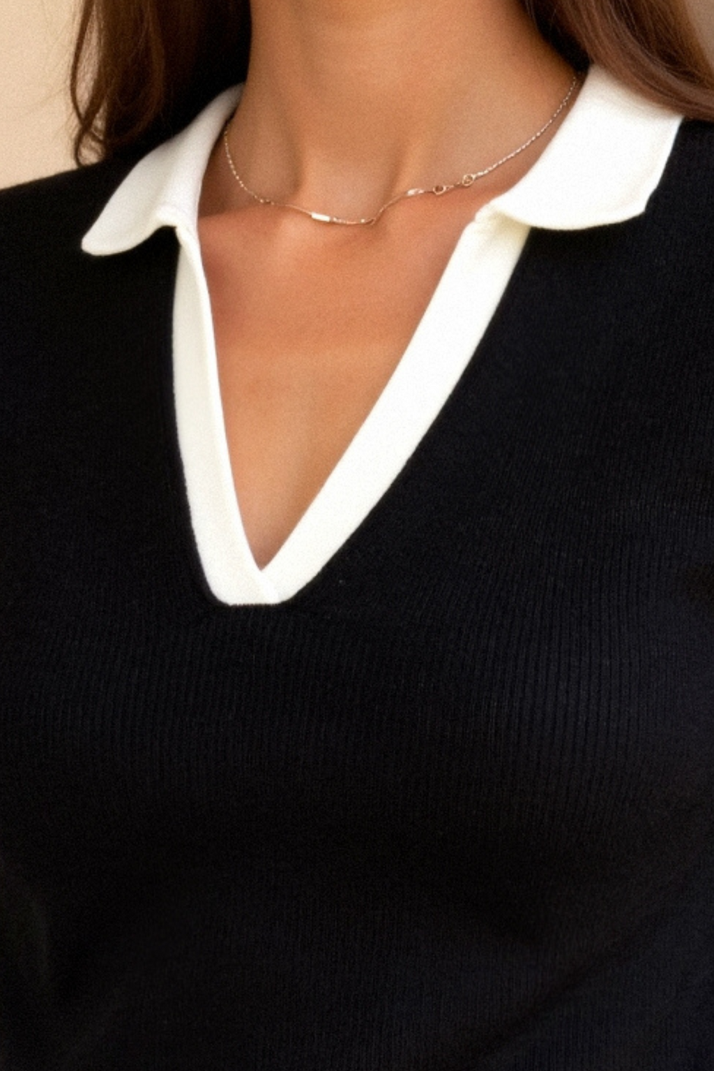 Women's Fashionable Lapel Fresh And Elegant Knitted Polo T-Shirt