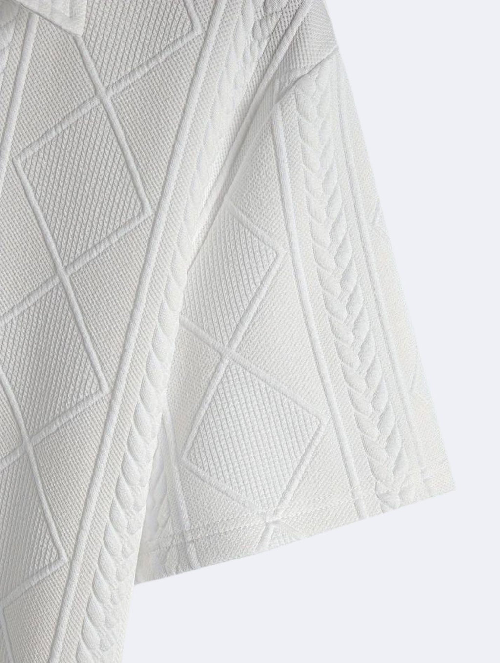 Men's Solid Color Short Sleeve Pattern Polo Button T-Shirt