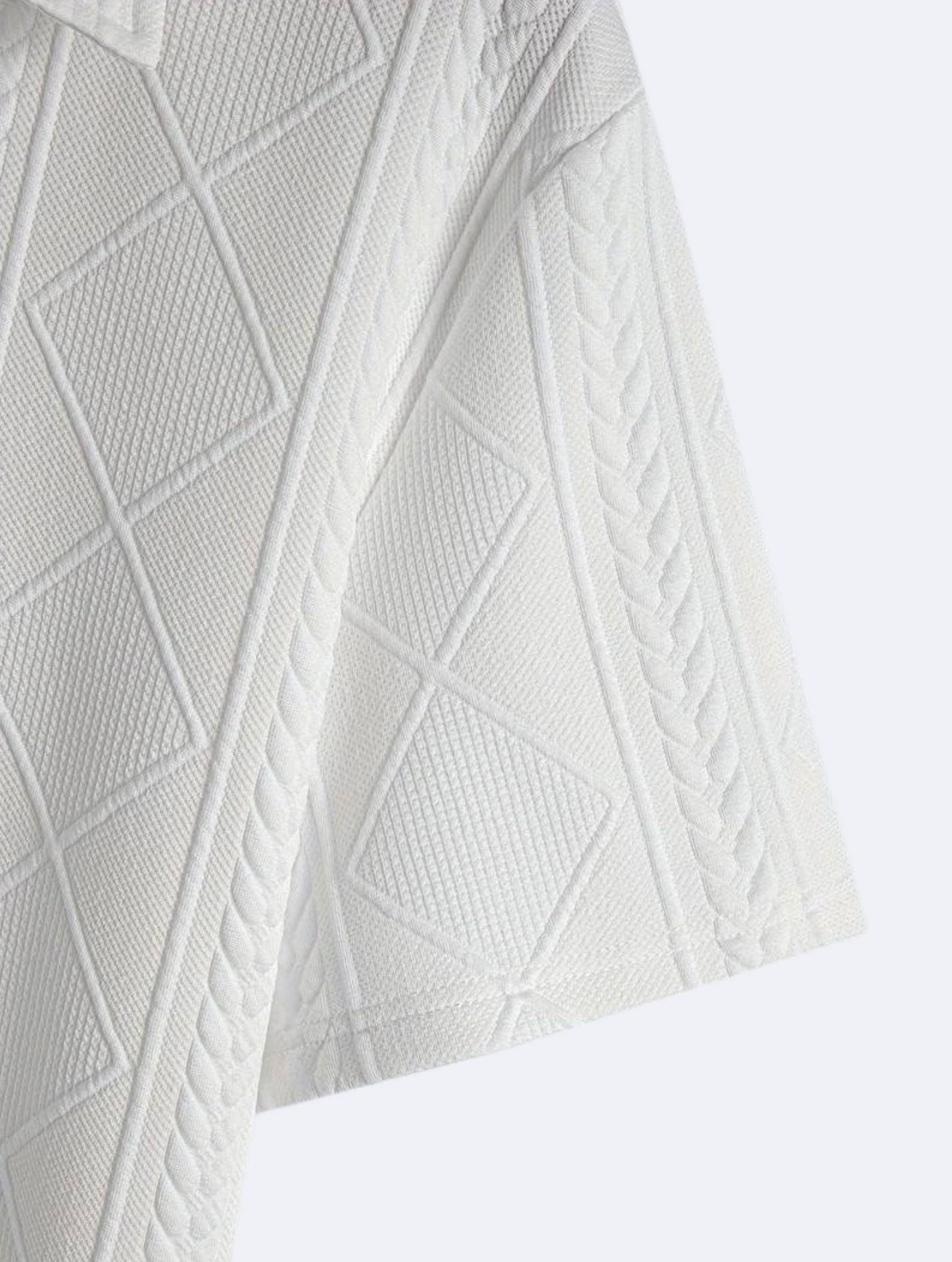 Men's Solid Color Short Sleeve Pattern Polo Button T-Shirt