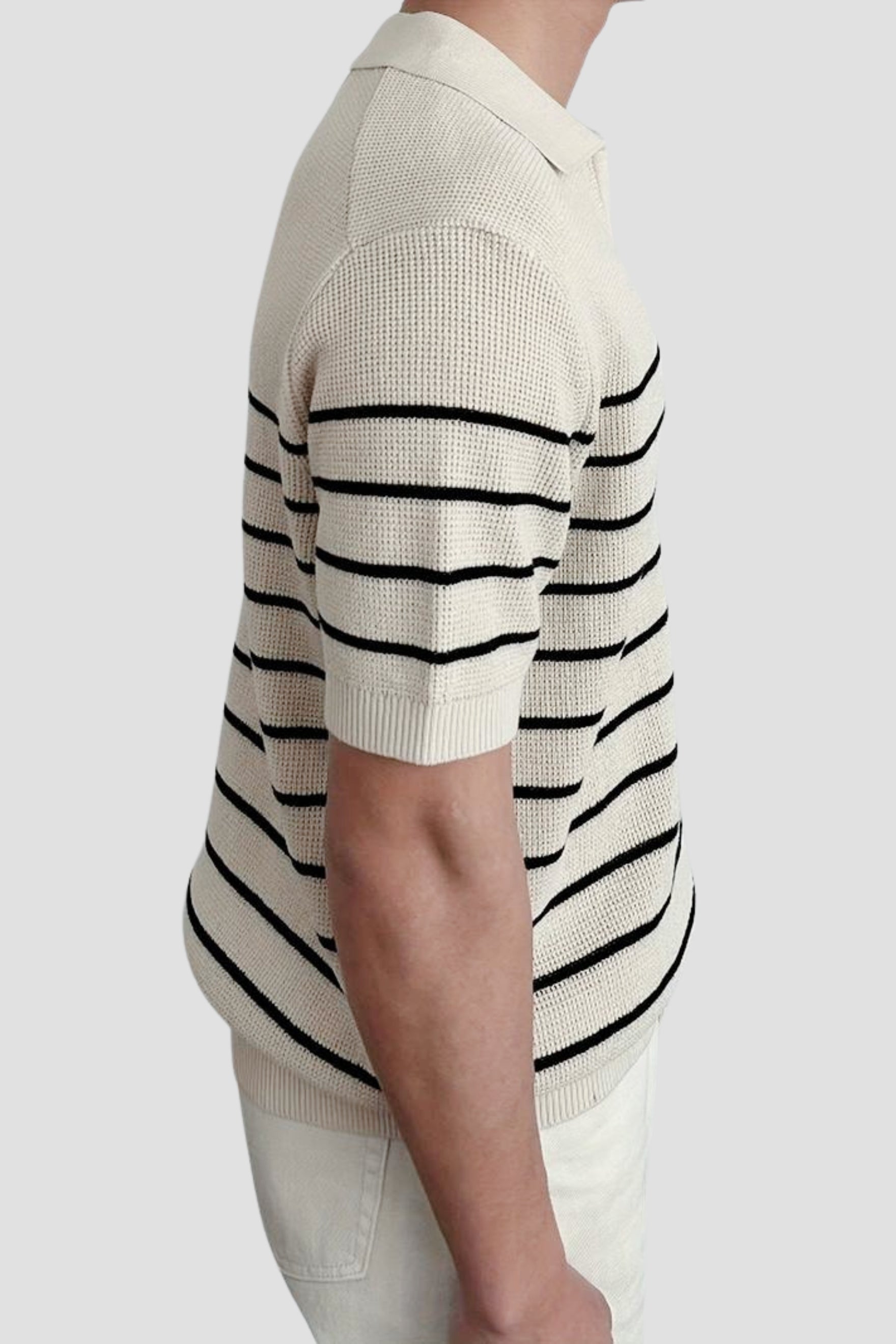 Casual Short Sleeve Knitted High Stretch Polo T-Shirt