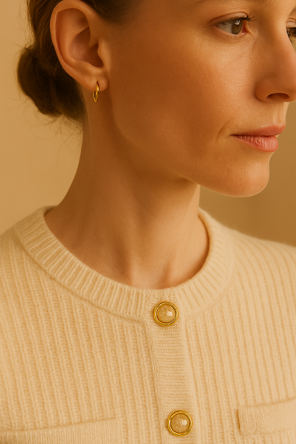 Knitted Woolen Button Sweater