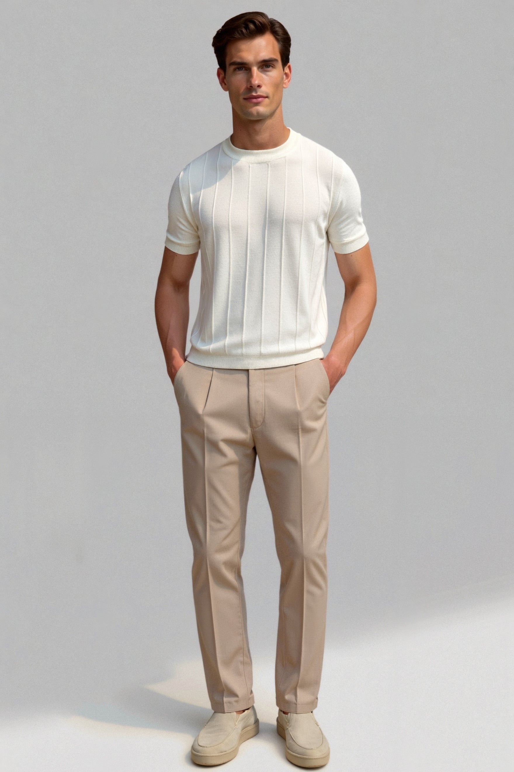 Classic Heavy O-Neck Striped T-Shirt