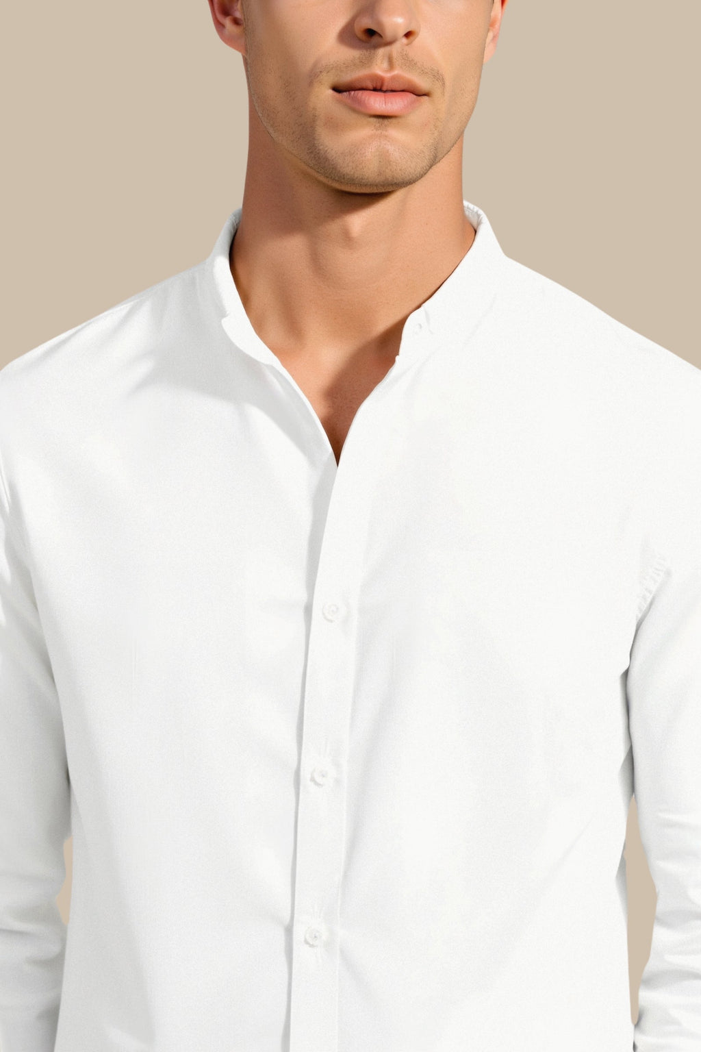 Cotton Linen Solid Color Long Sleeve Button Down Top Shirt Stand Collar