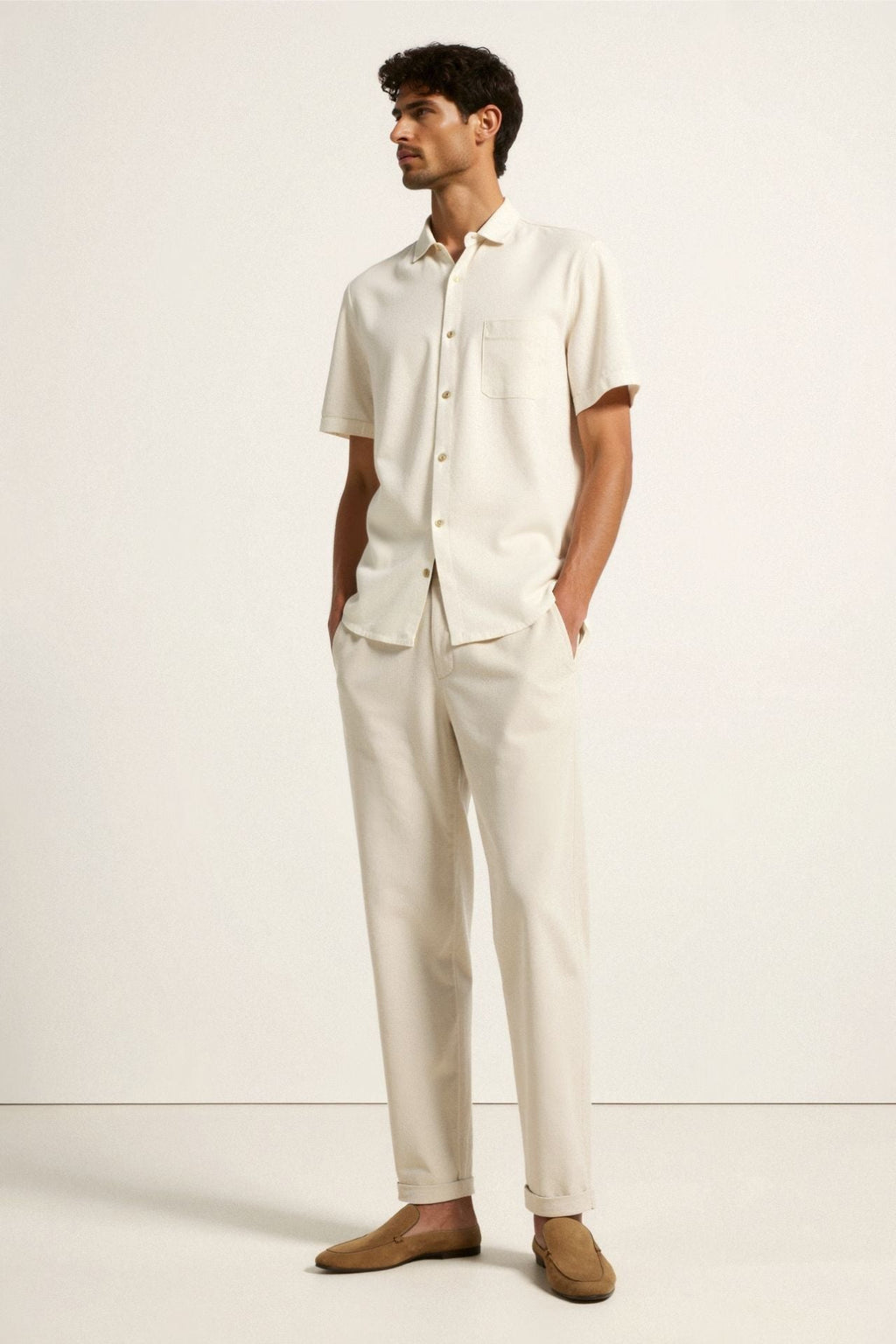 Regular Fit Linen Loose Pants