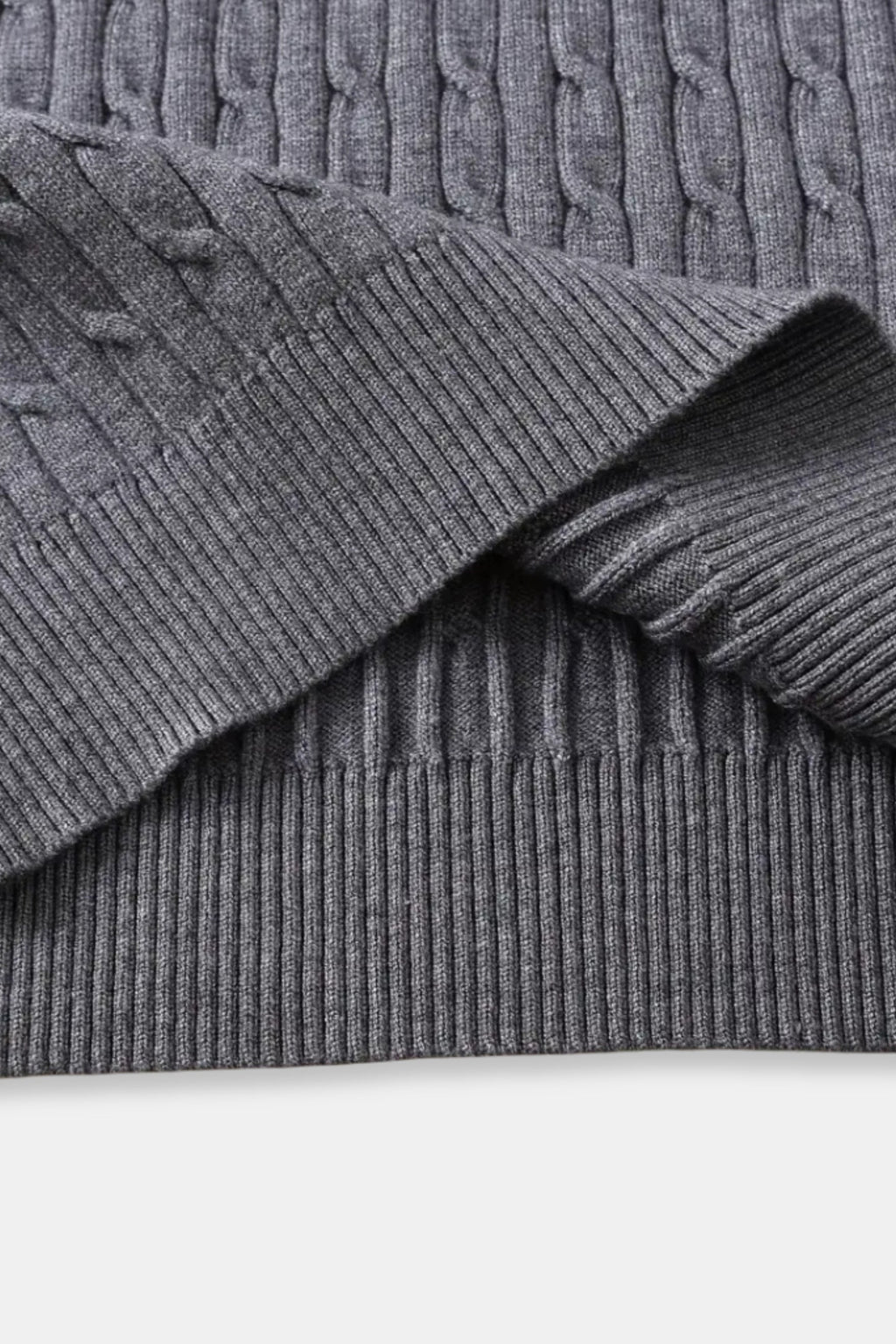 Smart Luxury Cable Knit Zip Sweater