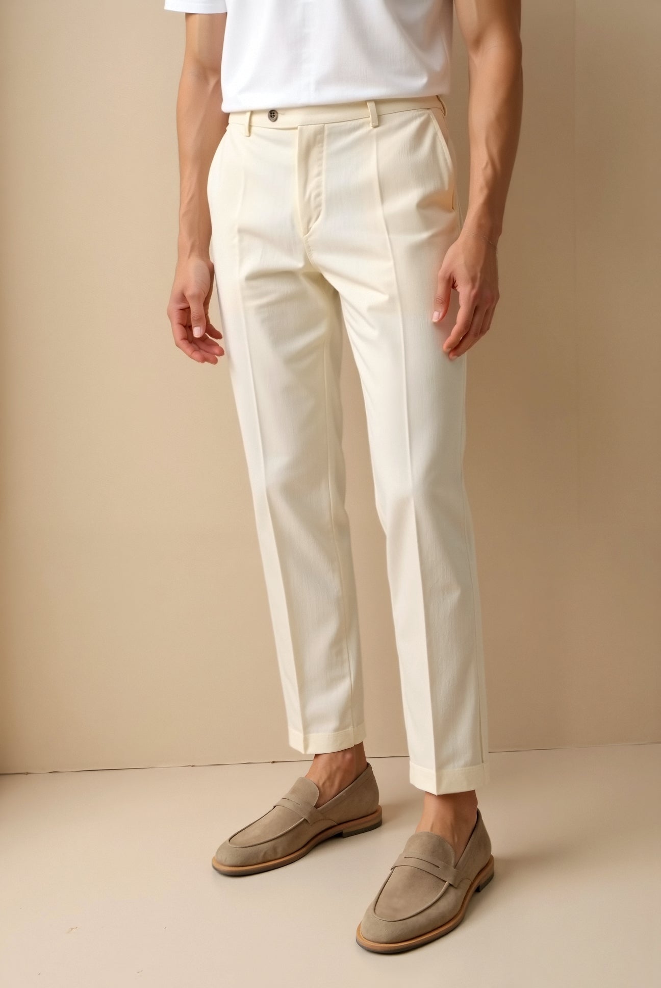 Smart Luxury Regular Fit Chino Ankle Pants