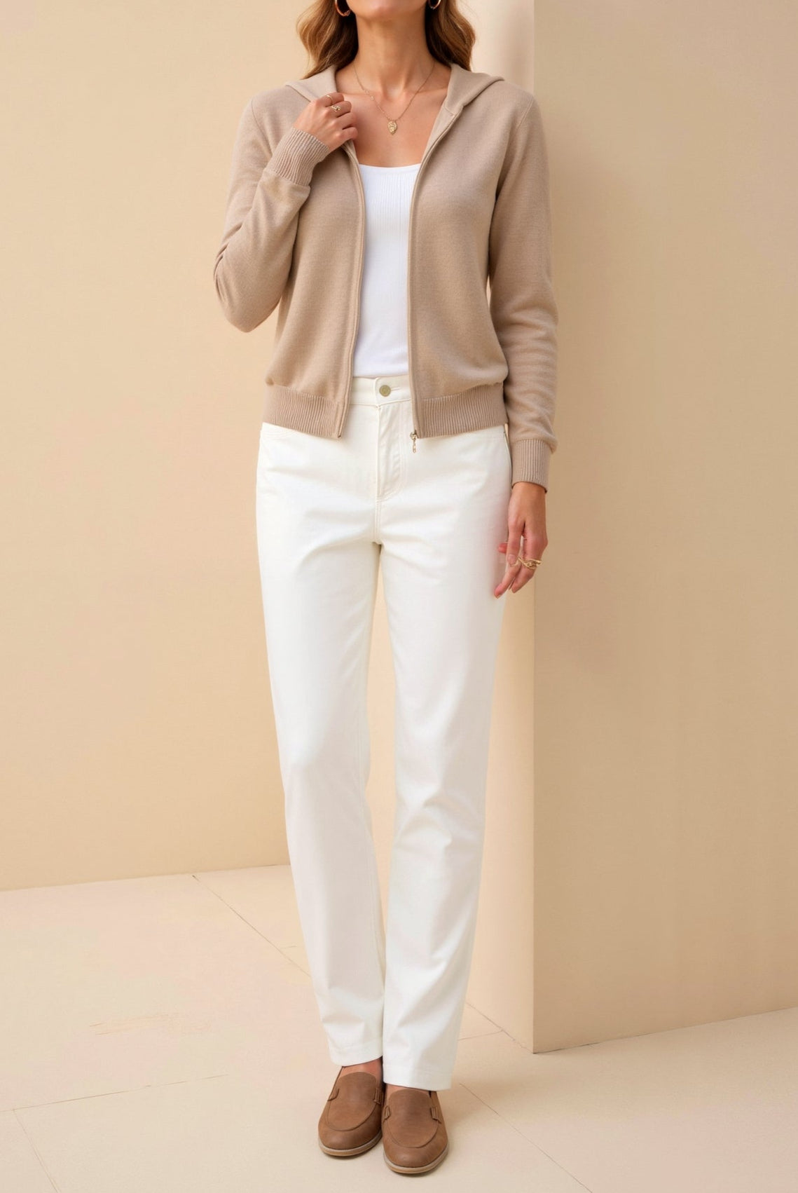 Women Hooded Zip Sweater