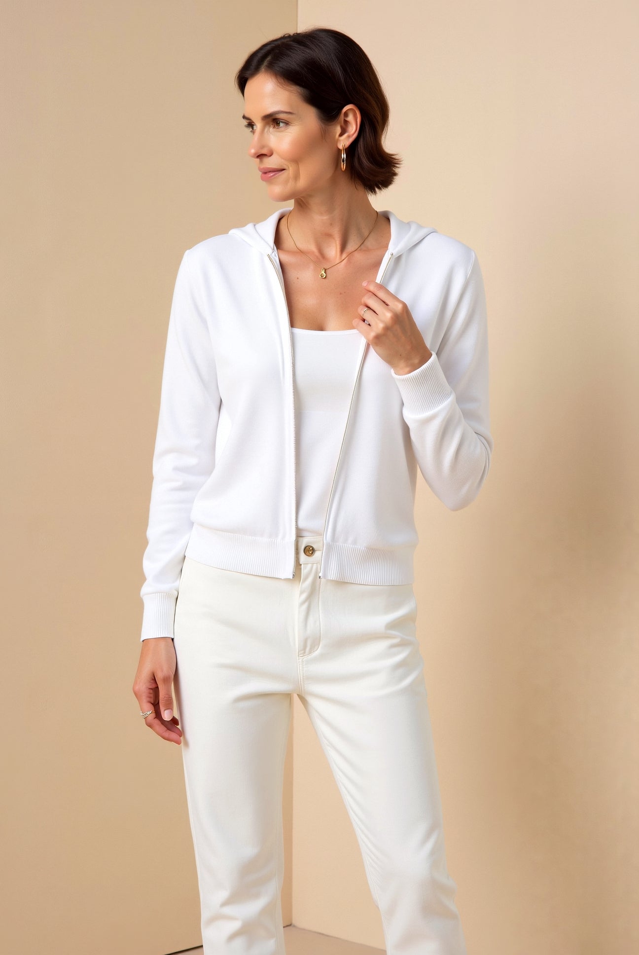 Women Hooded Zip Sweater