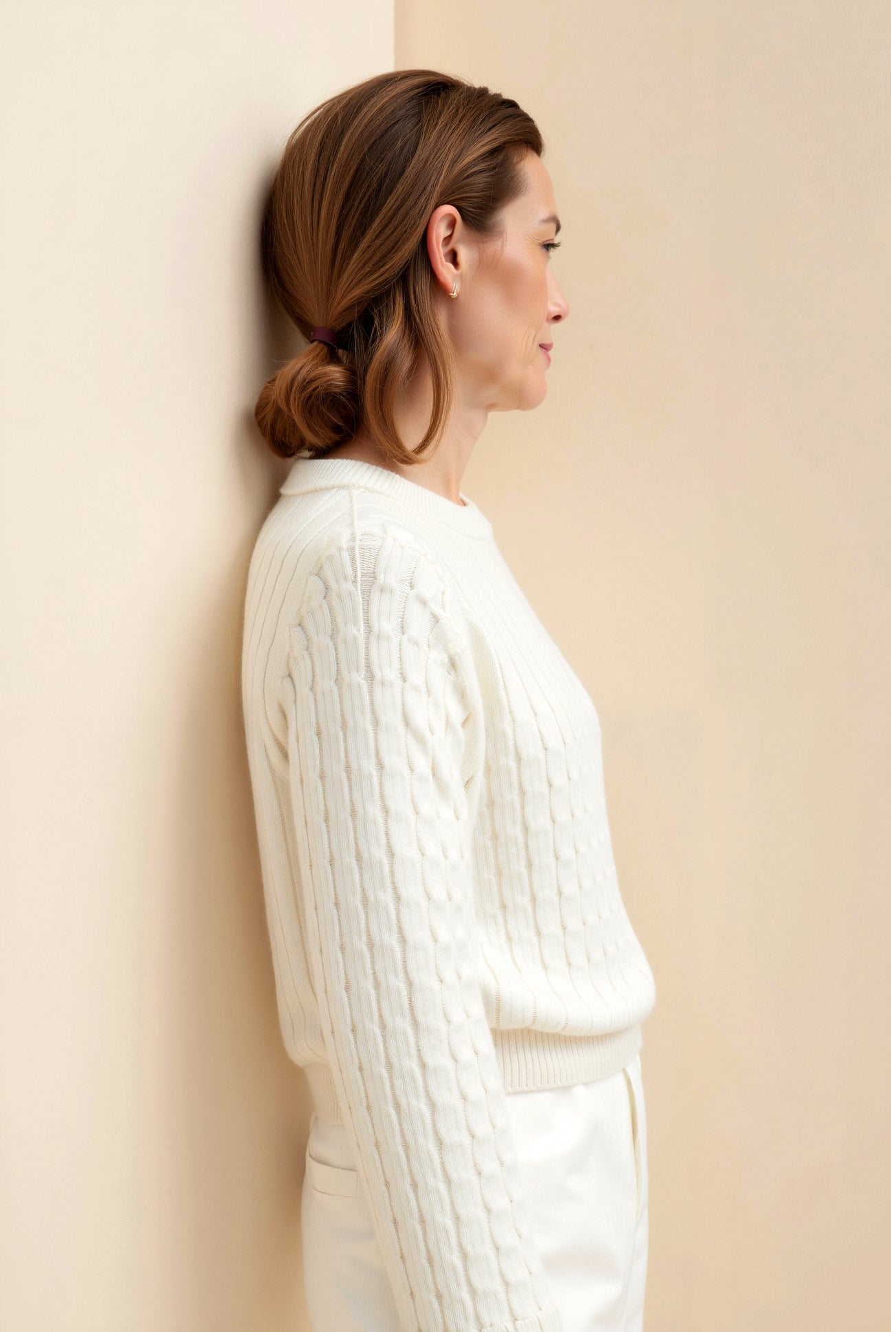 Loose Cable Knit Pattern Sweater