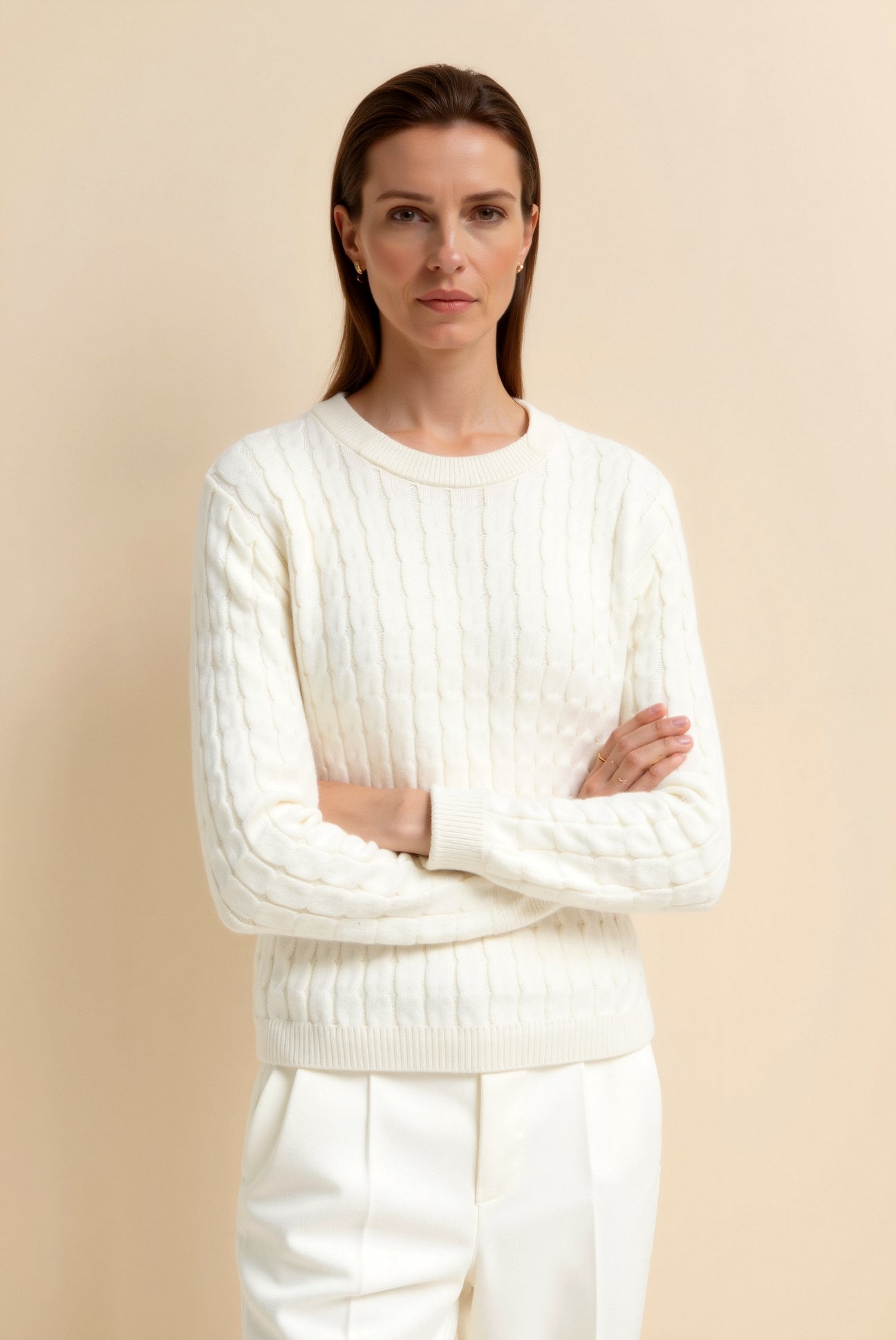 Loose Cable Knit Pattern Sweater