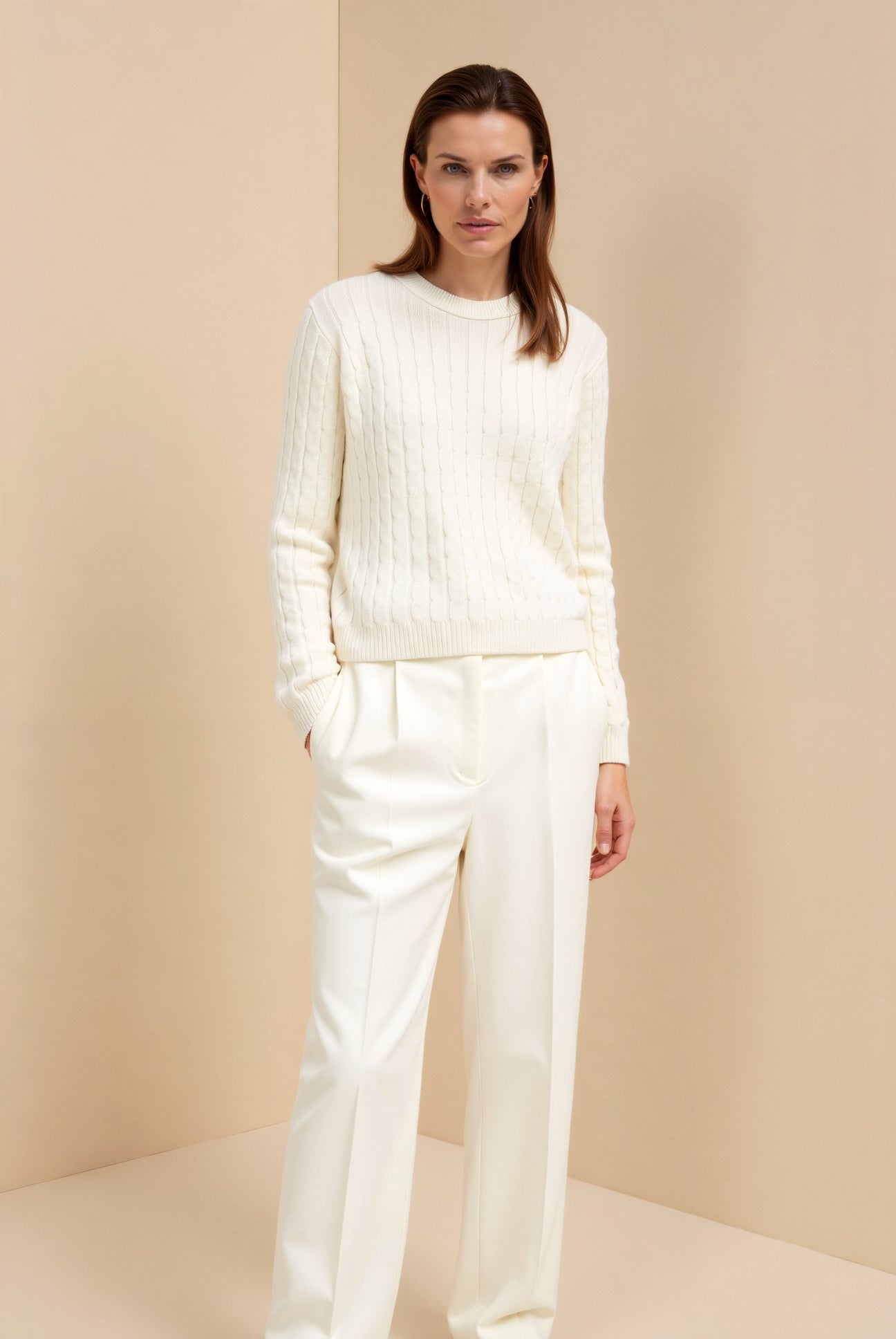 Loose Cable Knit Pattern Sweater