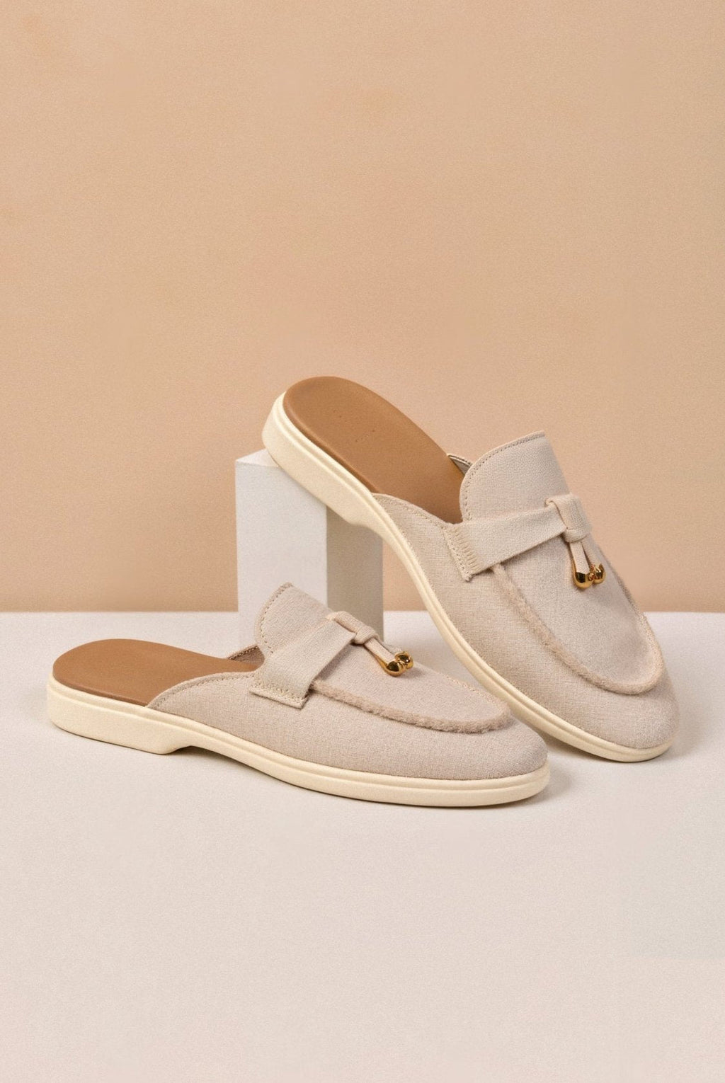 Women's Solid Toe Slip Flat Shoe Sandals