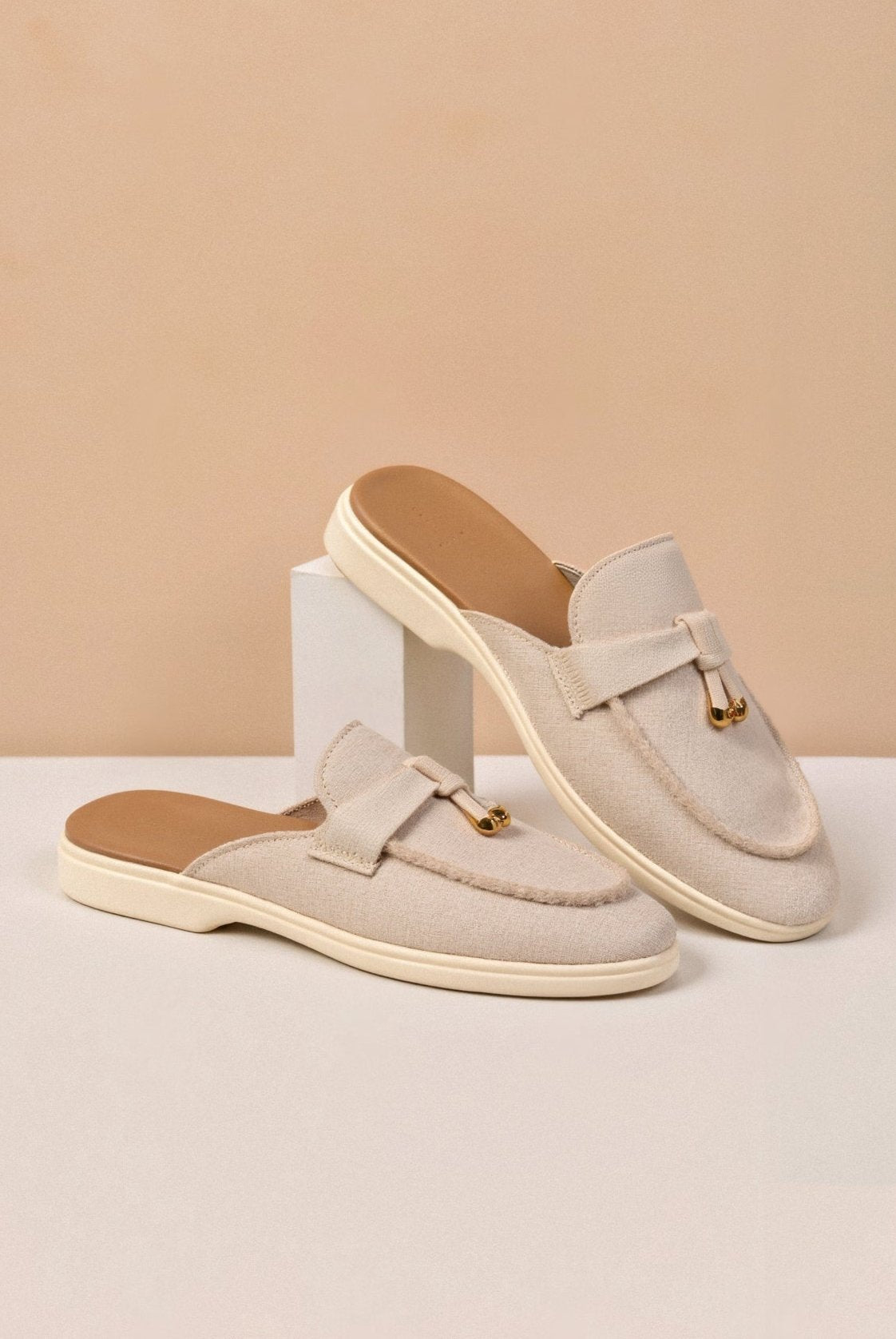 Women's Solid Toe Slip Flat Shoe Sandals