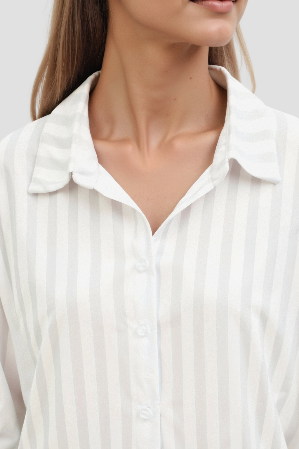 Casual Summer Elegant  Striped Button Front Shirt