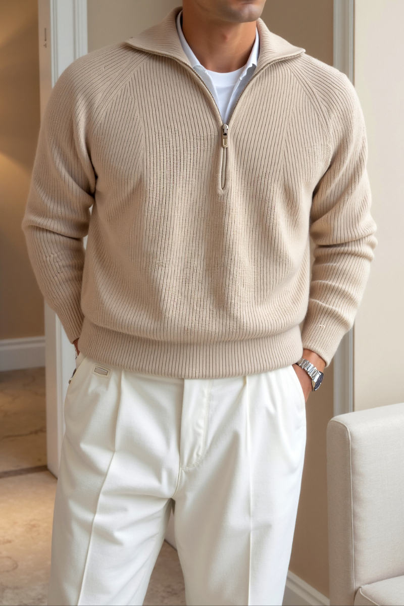 Men's Solid Thick Elegant Knitted Sweater
