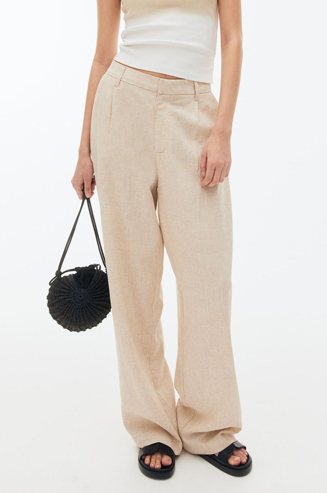 Elegant Linen Chino Stripe Pants