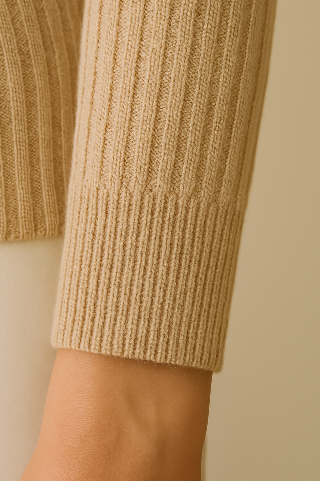 Knitted Woolen Slim Rib Knit Polo Sweater