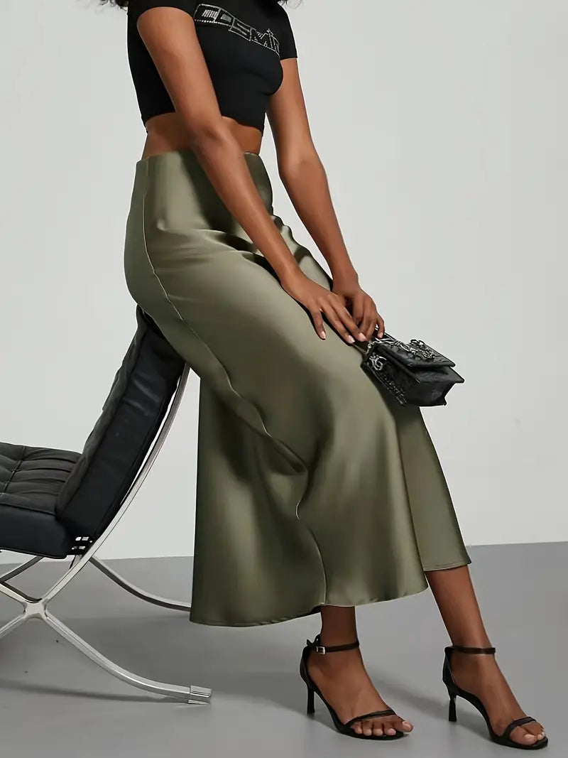 ZT Collection - Satin Midi Skirt