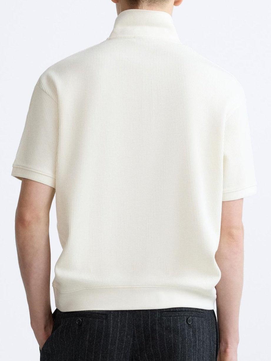 Textured Button Polo T-Shirt